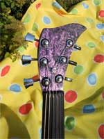 Head of electric violin with Gotoh Stealth machine heads