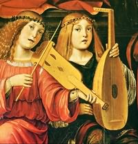 Barokna slika dve devojke koje sviraju violu i lautu