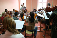 String Orchestra rehearsal for the In honor of the instrument 2005 concert